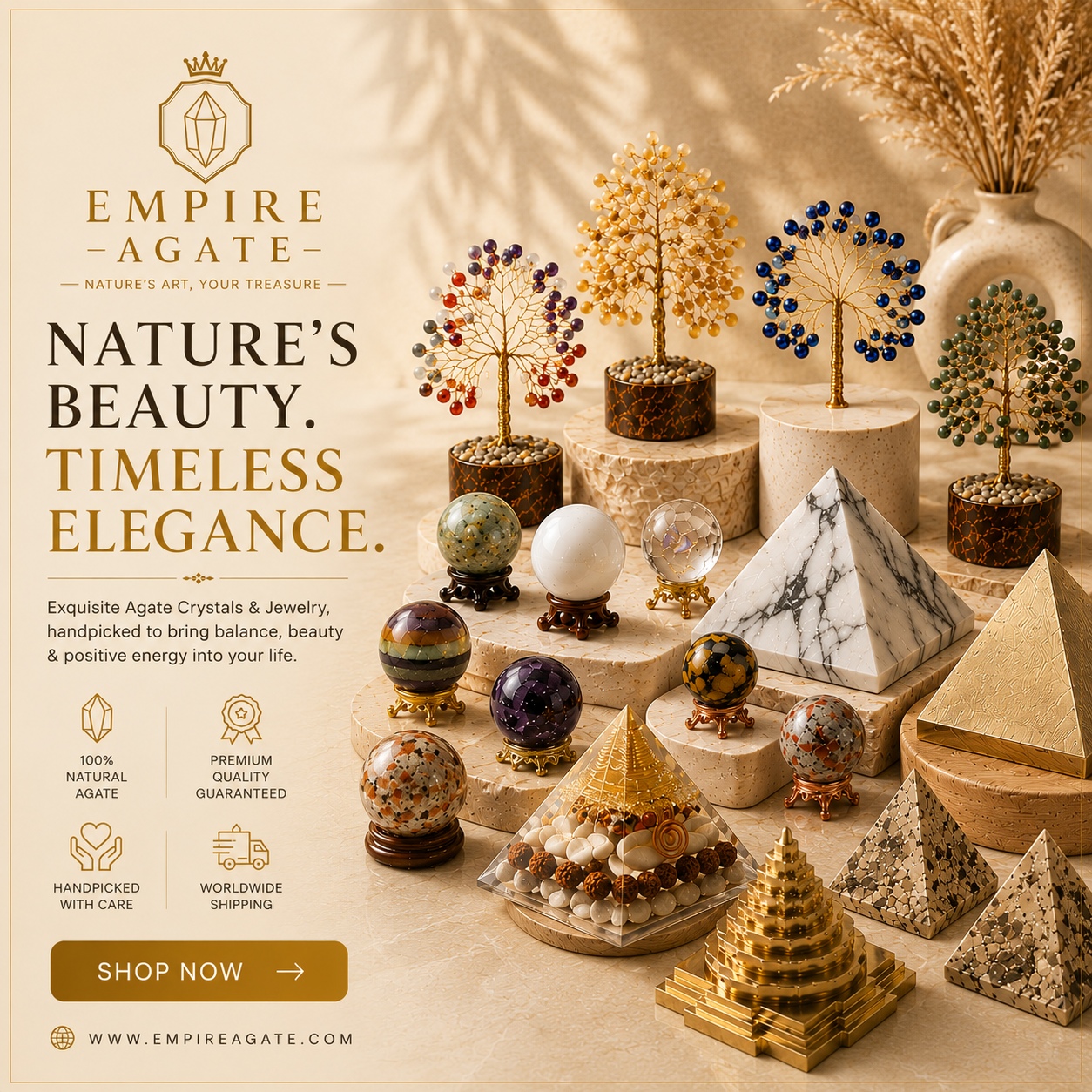 Curators of Earth's Mystical Treasures - Natural Agate Gemstones & Handcrafted Gemstone Trees