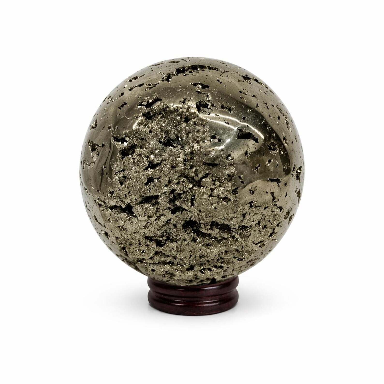 Natural Pyrite Sphere – Peru Pyrite Crystal Ball for Wealth & Protection